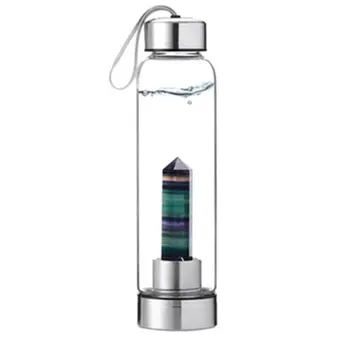 

Portable Size Funny Natural Crystal Point Healing Obelisk Wand Elixir Quartz Crystal Water Bottle Tools Best Gifts