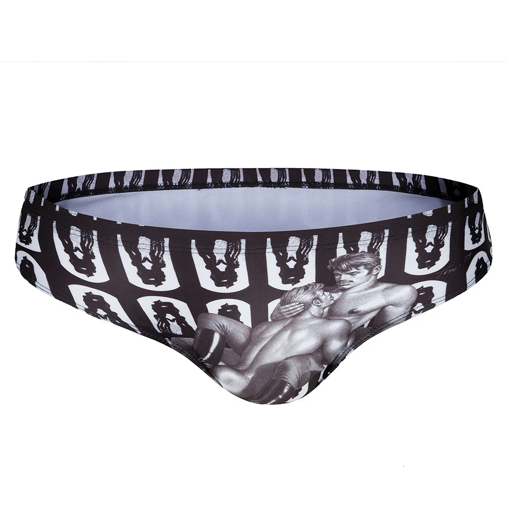 Men swimwear-04 Мужской купальный костюм с принтом, сексуальный облегающий купальный костюм, Мужская эластичная одежда на завязках для серфинга, купальный костюм, пляжная одежда, дышащие быстросохнущие плавки - Цвет: Men swimwear-04