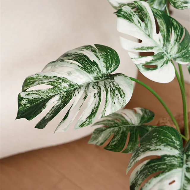 70-88Cm Mesterséges Növények Zöld Műanyag Monstera Hamis Levelek Szimuláció Pálmafa Tereprendezés Park Szállodai Lakberendezők Kiegészítők - Image 2