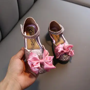 

Girls Princess Shoes 2020 Spring and Summer New Soft Bottom Non-slip Bow Sequin Leather Children Shoes Toddler Girl Kids Sandals