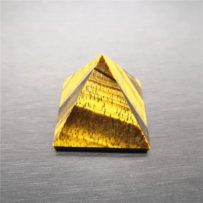 Custom Natural Yellow Tiger Eye Stone Pyramid Ornaments Home Feng Shui Energy Crystal Healing | Дом и сад