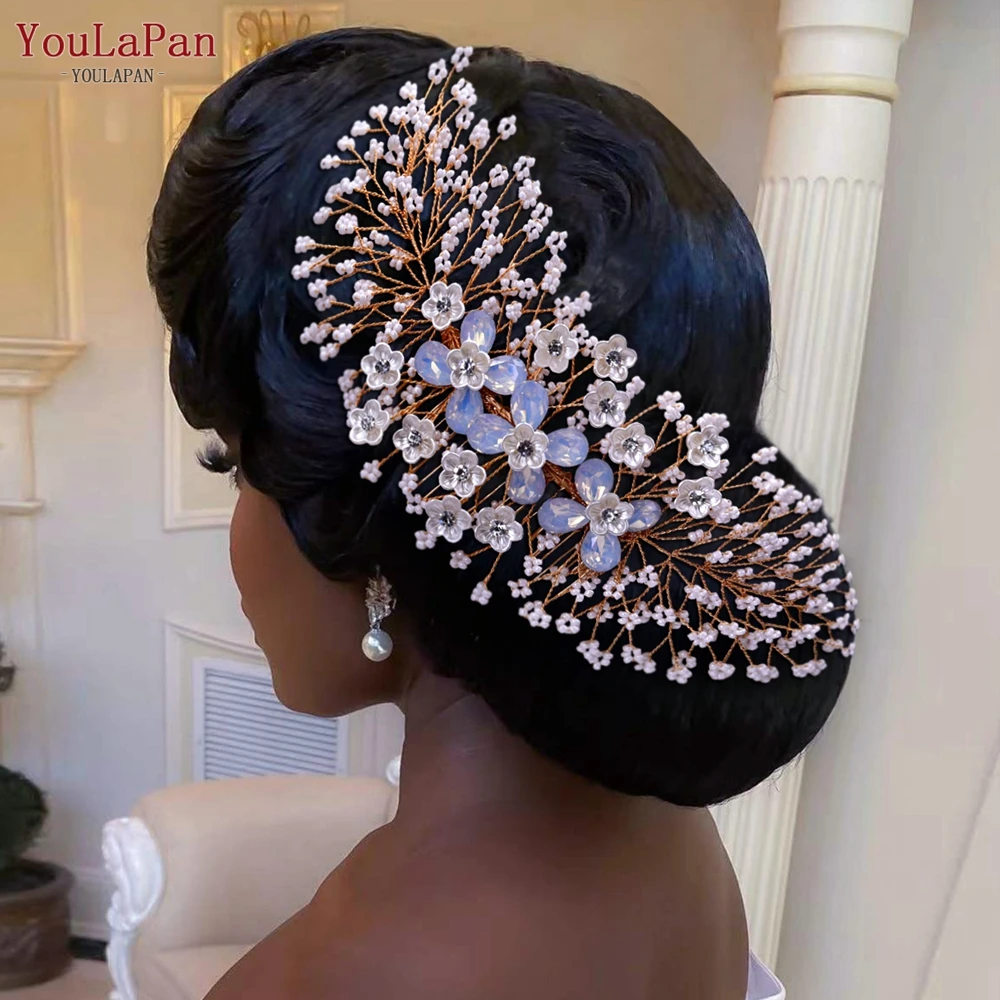 TOPQUEEN HP279 Wedding Hair Clip Elegant Woman Hairpins Bridal Comb Crystal Bridesmaid Headdress Pageant Headwear Hair Jewelry