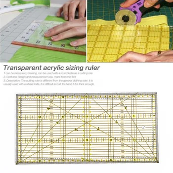 

Acrylic-Quilt Grid Ruler Patchwork Tailor Sewing Cutting Ruler Quilting Setting
