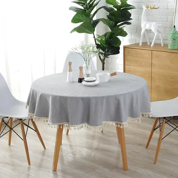 

1 Piece Round Oilproof Table Cover Coffee Tea Tablecloth Dining Table Cover For Kitchen Decor Solid Color Dinner Table Cloth W