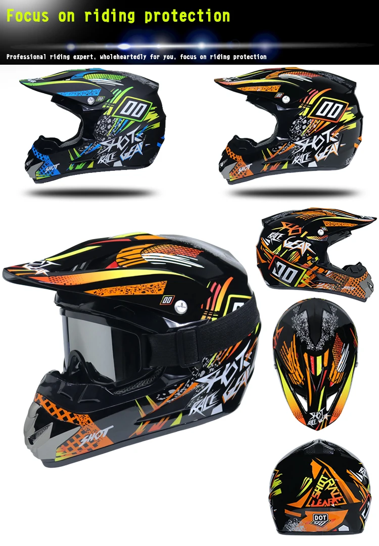 MSUEFKD Полнолицевой мотоциклетный шлем Cross capacete мотокросса внедорожный ATV MTB горные гонки Casco DOT утвержден