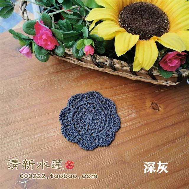 17AHSM Lace Cotton Crochet Handmade TableCloth Placemats DrinkCoaster Heat-resistant Nonslip Pads Home Decor Creative CupCoaster 2