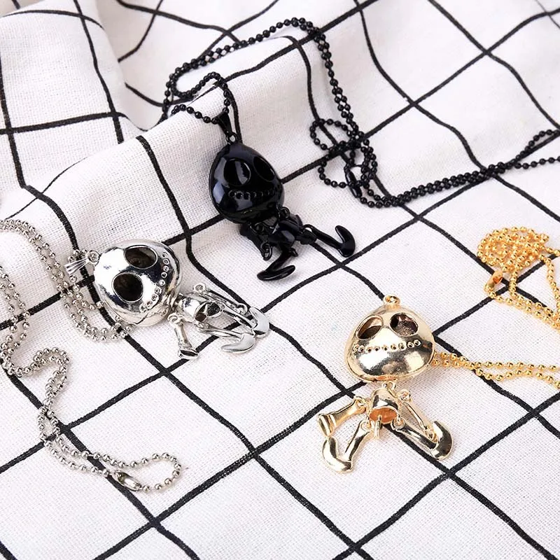 Europe And America Classic Style Bead Chain Cartoon Characters Chains Necklaces Metal Beads Alien Necklace Travel Commemoration