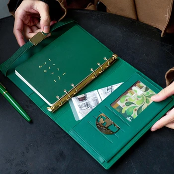 

A5 C5 Business affairs High-grade Office Leather surface Removable Spiral Loose-leaf Notebook 6 Holes Multifunctional Notepad