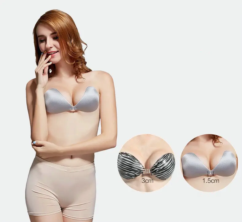 CXZD Seamless Self Adhesive Fly Bra Strapless Push Up Bra Wireless Stick On Sexy Lingerie Invisible Silicone Women Bra (5)