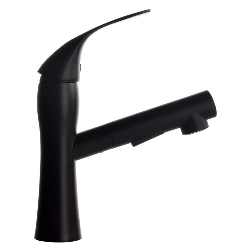 

Black Pull Out Bthroom Sink Faucet Wash Basin Faucets Hot and Cold Water+3 pcs Hoses