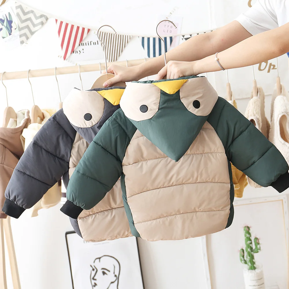 Куртка для маленьких мальчиков; коллекция года; сезон осень-зима; куртки для мальчиков; От 1 до 6 лет с рисунком пингвина; детская теплая верхняя одежда с капюшоном; пальто для мальчиков
