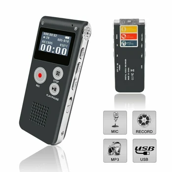 

Rechargeable Digital Sound Recorder 8G/16G Voice Dictaphone MP3 Player Record AS99