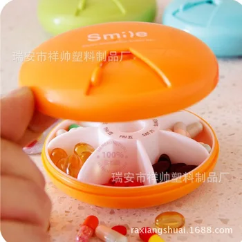 

Portable 7 Grid Small Medicine Box Portable Mini One Week 7 Days Medicine Box Packing Partition Medicine Storage Box
