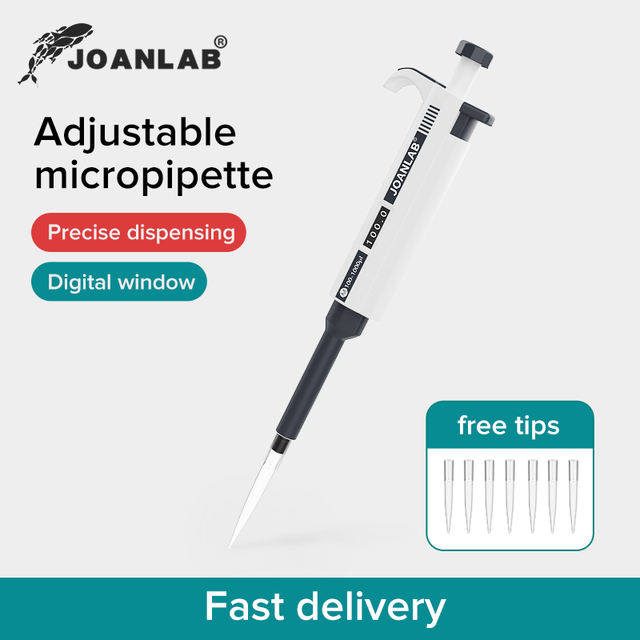 JOANLAB Laboratory Pipette Plastic Pipettes Dropper Manual Digital Adjustable Micropipette Lab