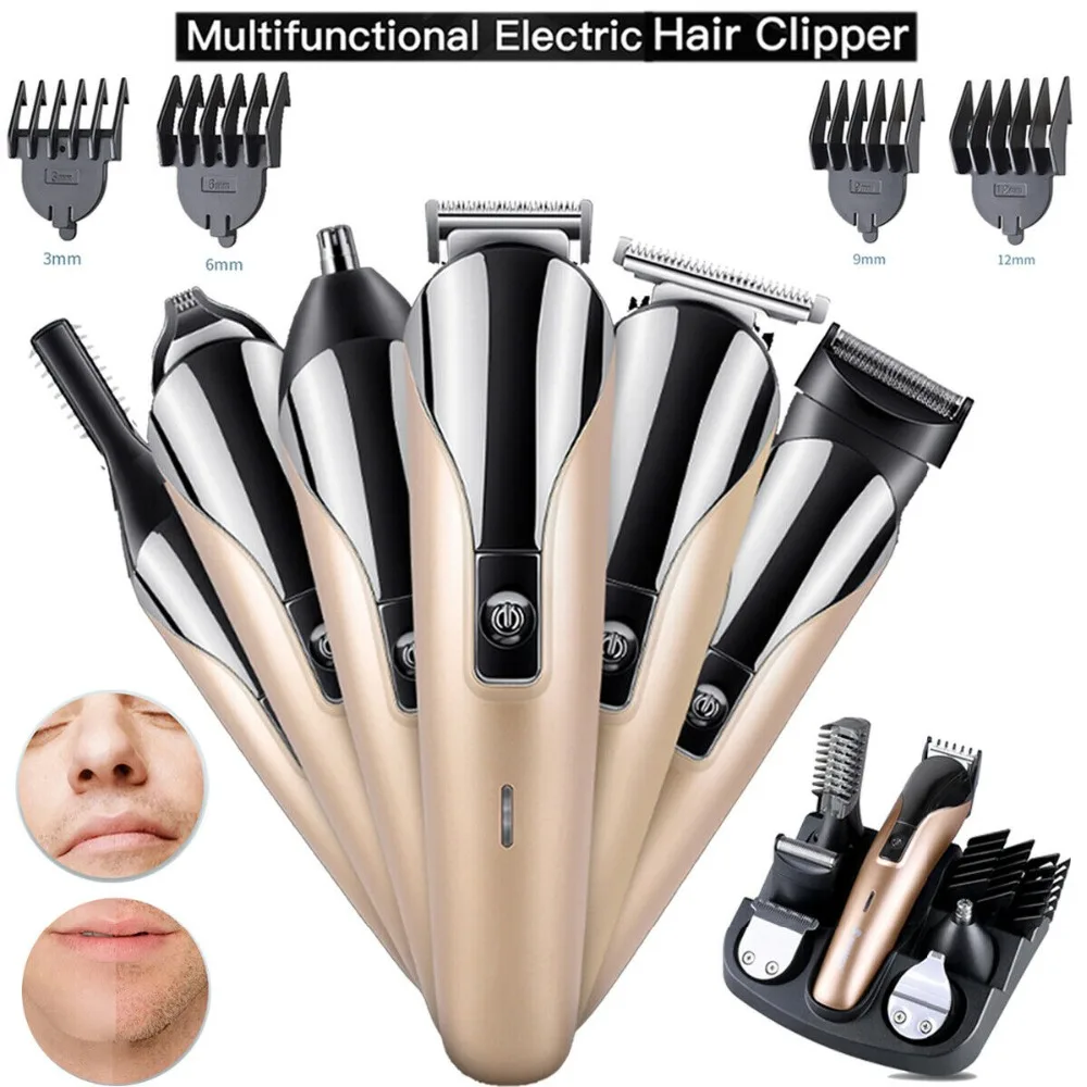 Для мужчин 6 в 1 перезаряжаемая электрическая машинка для стрижки волос для мужчин триммер для волос Машинка для стрижки волос электрическая бритва для бороды для носа, для брови