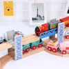 Wooden Double Deck Bridge Overpass Toy DIY Train Tracks Railway Scene Accessory ► Photo 3/6