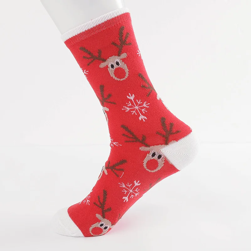 smt-142-11 1 pair Casual Women Christmas socks Funny Cartoon Snowman Santa Claus elk flake socks Cotton Christmas Gift for women - Цвет: smt-142-11