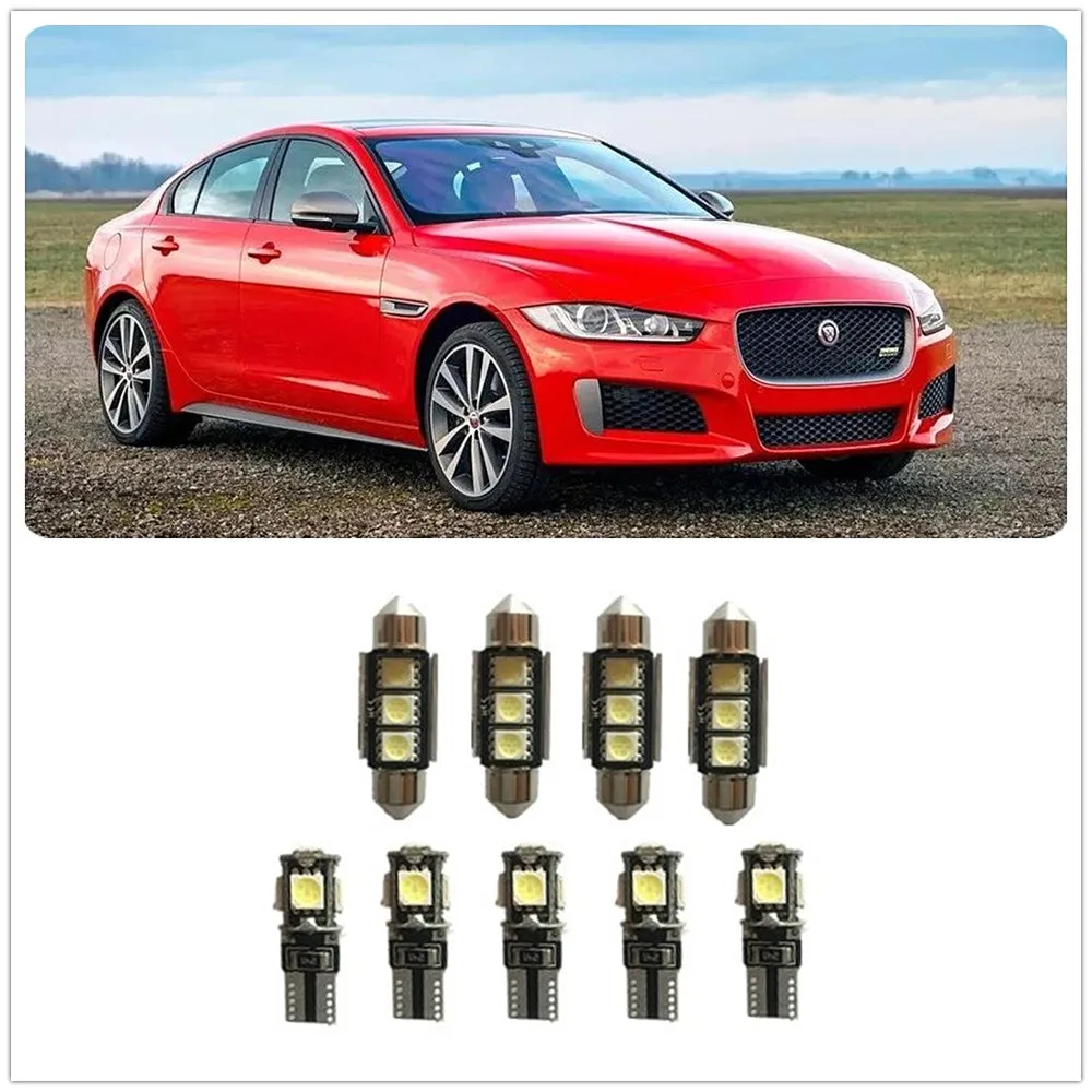 9 шт. Белый светодиодный комплект для интерьера посылка Jaguar X-Type XF XFR XFR-S XJ12 XK8 XKR