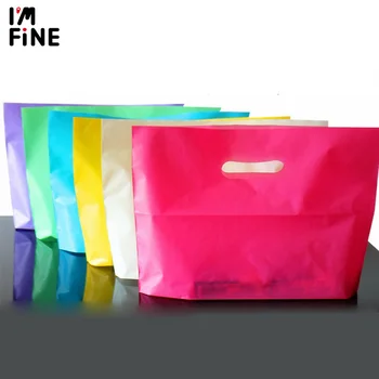 

Blank Plastic Shopping Bags For Boutique Packaging, 50Pcs Custom logo plastic bags for Clothes/Gifts/Cosmetics box