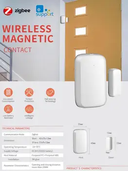 

EWelink Smart Home EWelink Wireless Door and Window Sensor ZigBee Door Sensor Detector