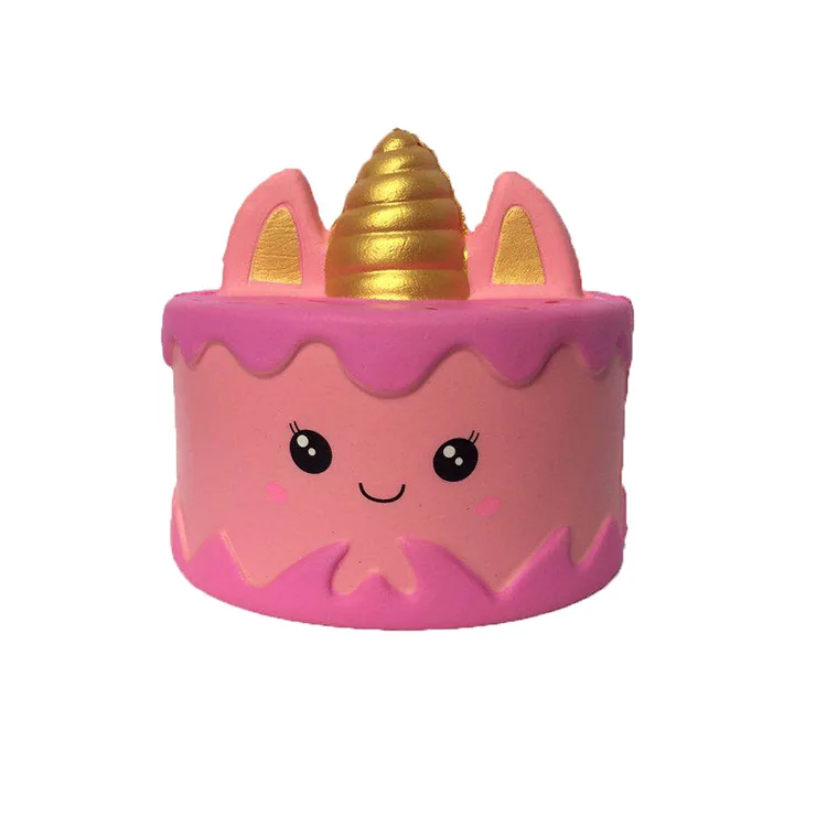

Hot Selling Pu Memory Foam Unicorn Cake Squishy Memory Foam Whale Dual Handle Cake Pressure Reduction Toy