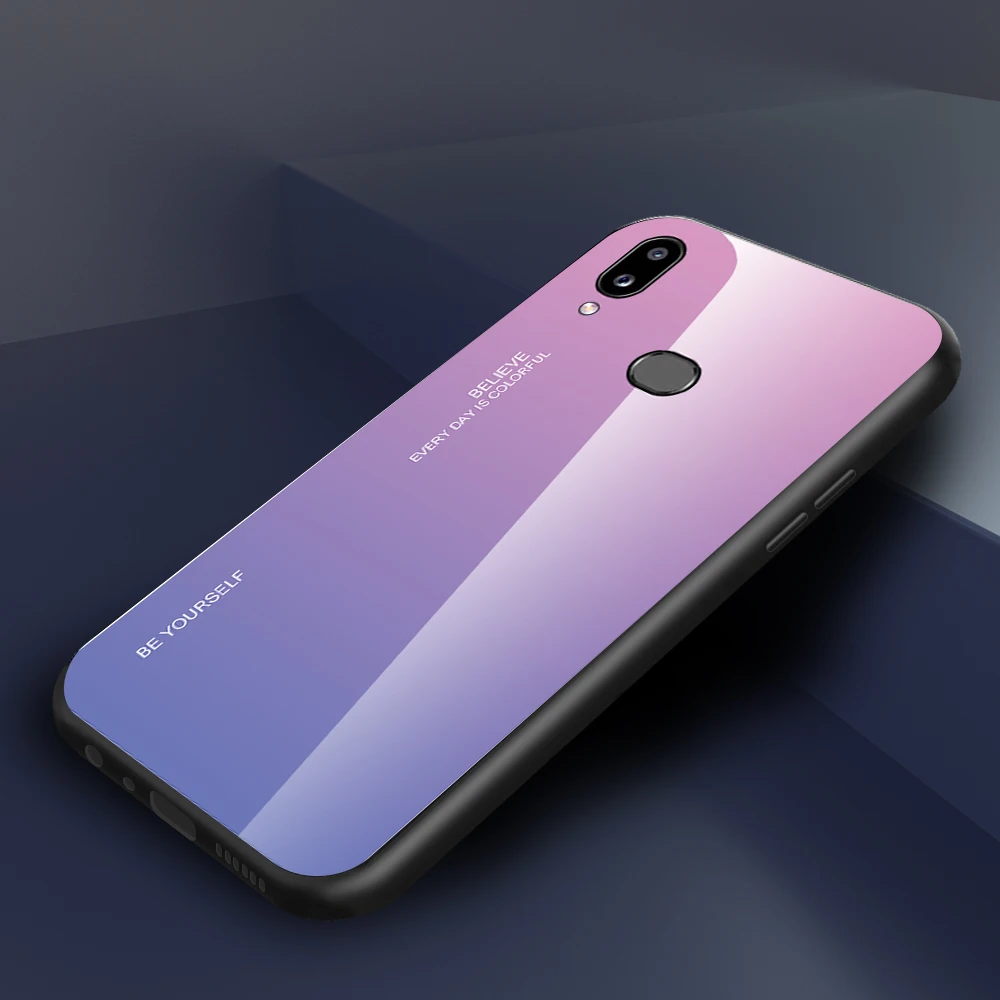 Для samsung Galaxy A40 чехол Роскошный Жесткий закаленное стекло градиент защитный чехол-подставка для планшета для samsung A30 A20 A10 S A 40 30 20 10 Shell - Цвет: 02