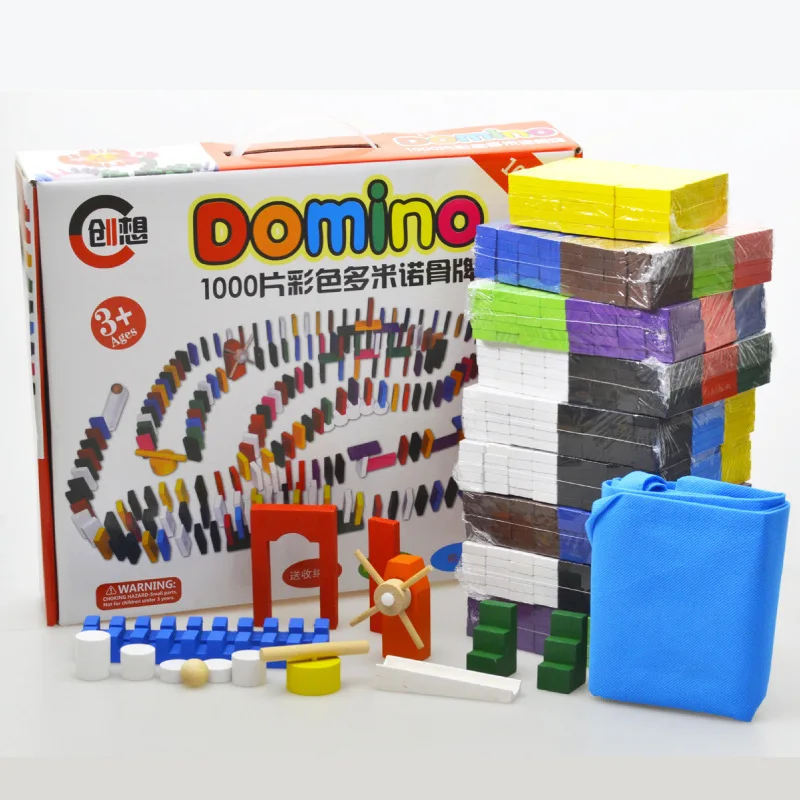 

Gift Box 1000 PCs Block Color Domino Rb46 Children Solid Wood Standard Switch Game Dominoes 4.4