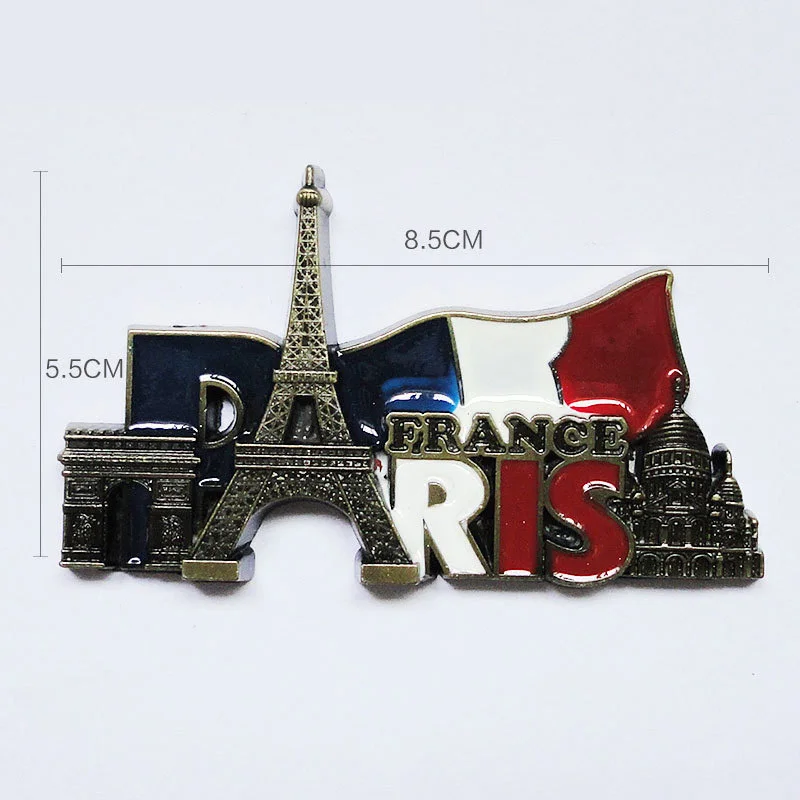 3d съемные магниты для холодильника стикер Парижская башня металлический сувенир туриста магнит на холодильник французские известные строительные магниты на холодильник