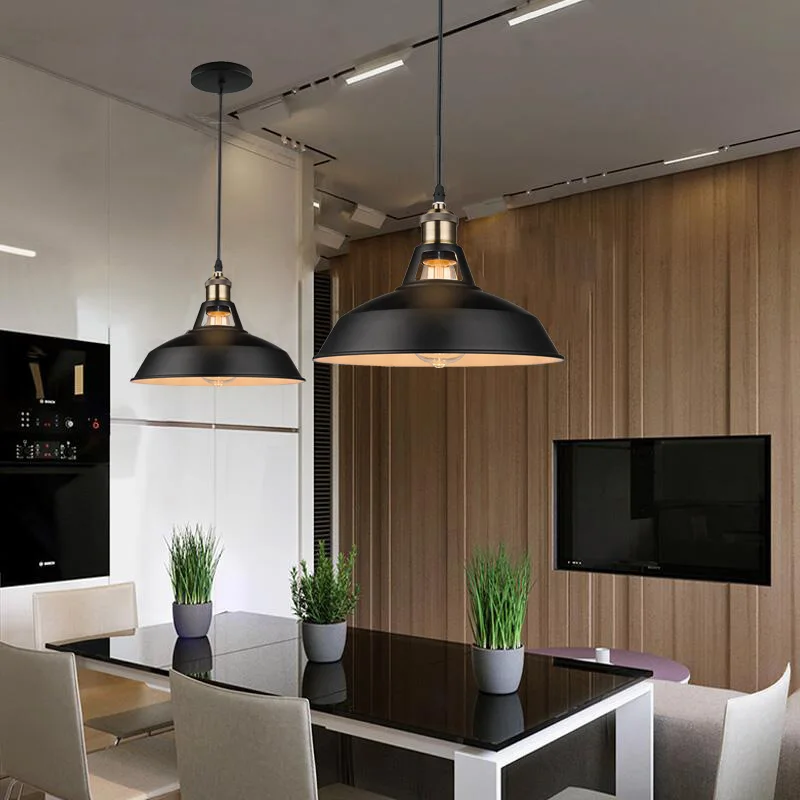 Промышленный подвесной светильник в стиле ретро для ресторана, кухни, дома, декоративные лампы, винтажный подвесной светильник, абажур для столовой