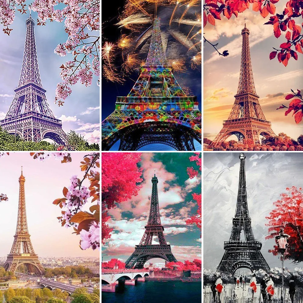 2020 г. MEIAN Paris Tower полноразмерная Алмазная 5D картина сделай сам вышивка пейзаж