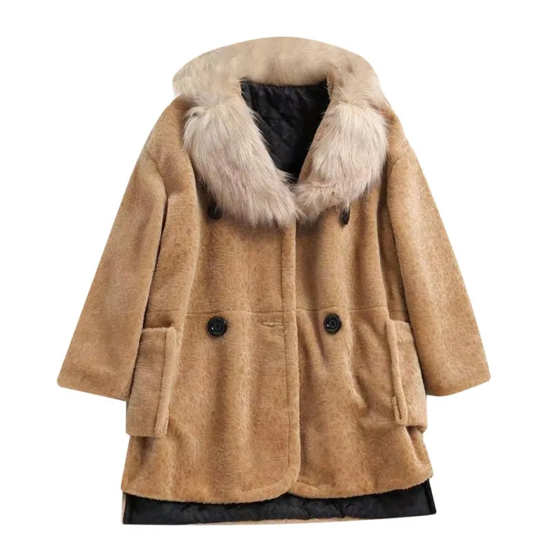 Куртка Manteau Femme зимнее хлопковое Стеганое пальто женская верхняя одежда с меховым воротником плюс бархатные толстые куртки с длинным рукавом парки пальто