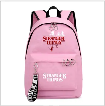 

Fashion Backpacks Girls Stranger Things Pink/Black School Bag Students Back to School Shoulders Backpacks Casual Bags