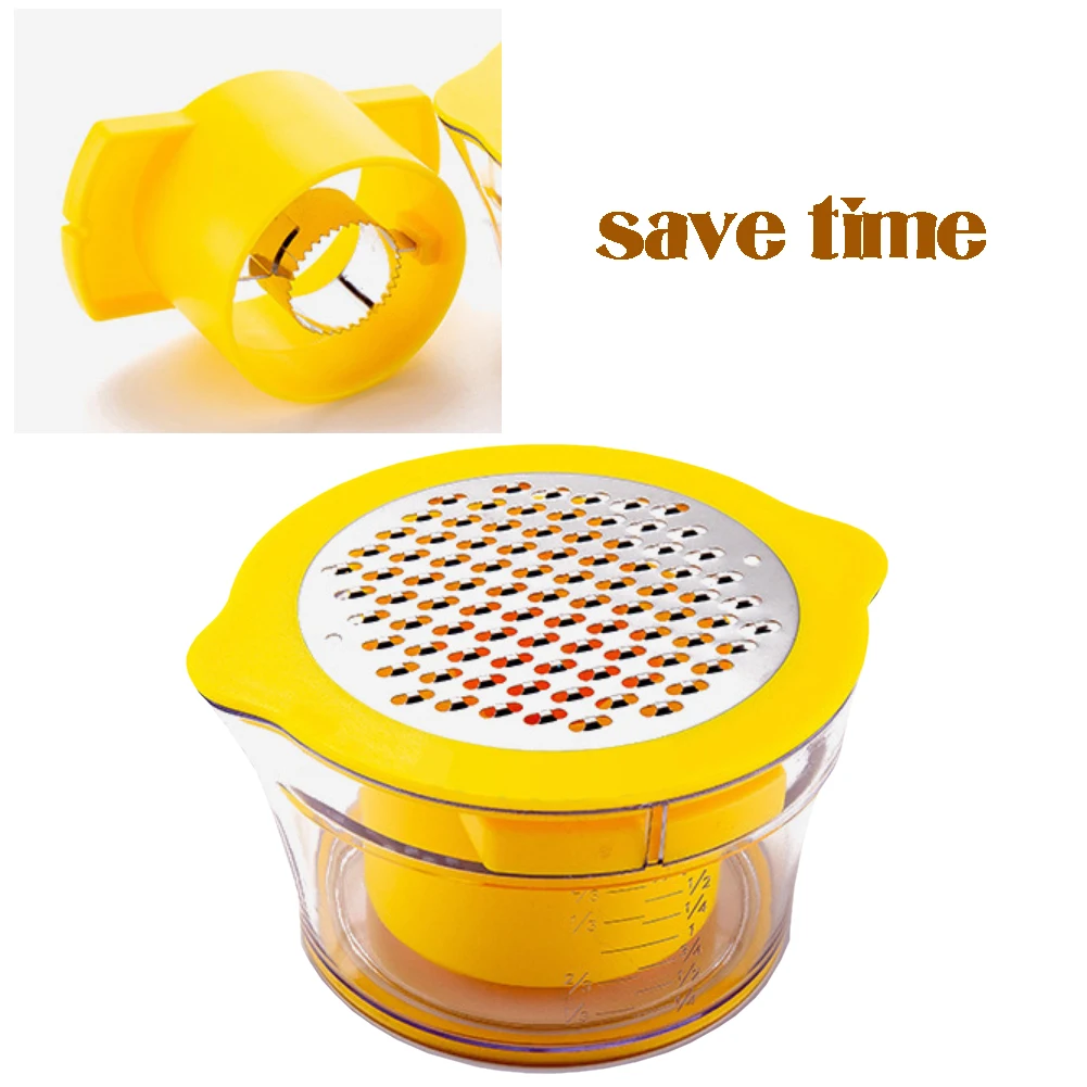 Corn Stripper Multifunction Corn Stripper Kitchen Tools With Built-In Measuring Cup And Grater 4 in 1 Corn Shucker Tool