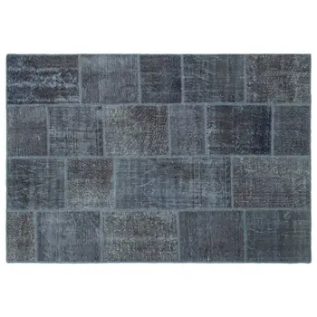 

Handmade Gray Vintage Overdyed Patchwork Area Rug 160 X230 Cm-5'3''X7'7''