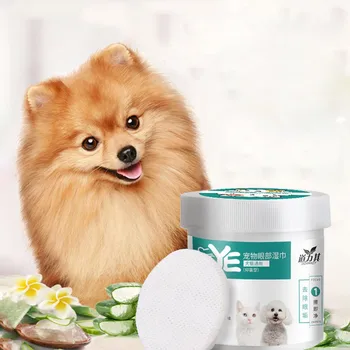 

Pet Eye Wipes, Dogs Cats Natural Tear Eye Stain Remover Pads Soft Grooming Wipes 130 Pads