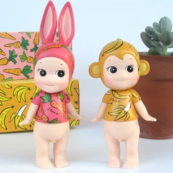 

2pcs/set Rabbit Bunny Baby Monkey Doll Sonny Angel Carrot Banana Series Figurine Cute Toy Collections