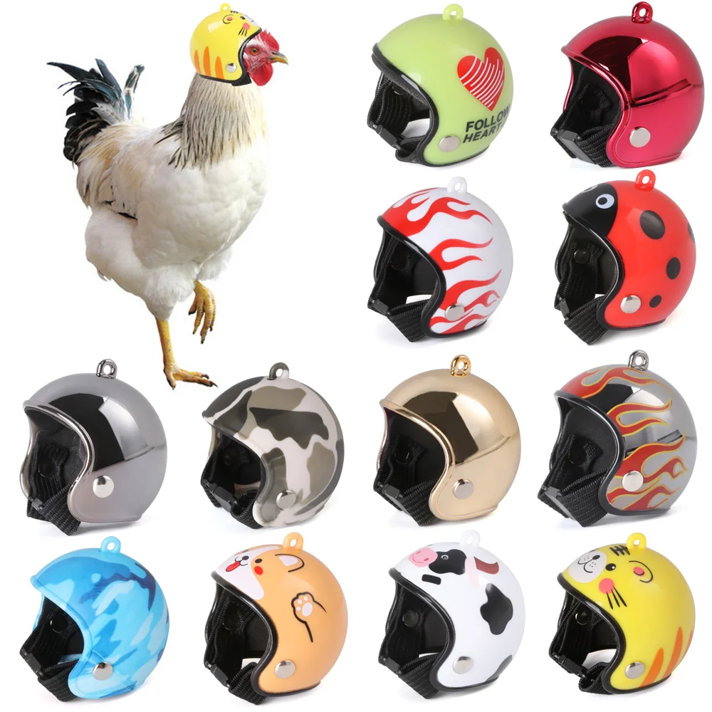 

2020 Pet Chicken Bird Helmet Protective Helmet Gear Sun Rain Protection Toy Bird Hens Small Pet Supplies Accessories