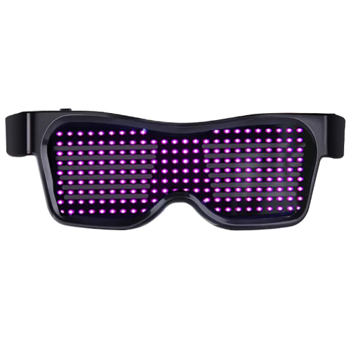 Волшебные Bluetooth светодиодные очки для вечеринок управление приложением Световой USB зарядка DIY многоязычный быстрая вспышка светодиодный EMD DJ электрические очки - Цвет: Pink Light