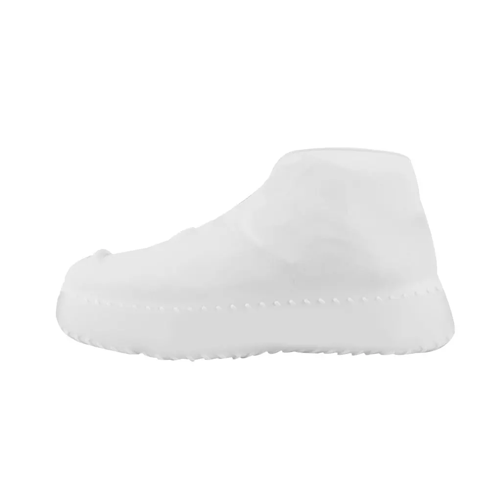 Водонепроницаемые чехлы для обуви Велоспорт дождь многоразовый силикон эластичная противоскользящая защита для наружного и T8 - Цвет: Белый