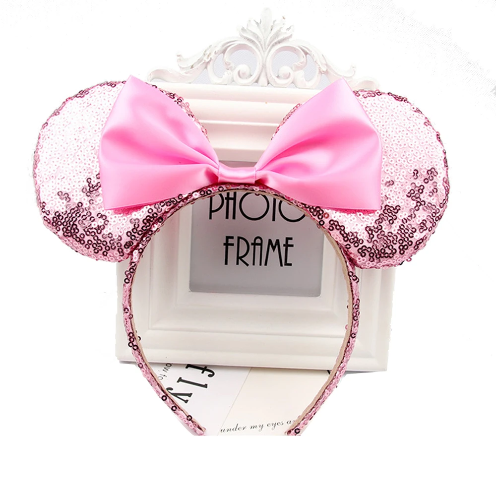 Bow Headwear Minnie Mouse Ears Headband Festival DIY Hair Accessories Hairband Christmas Sequin Hair Bows for girls women gift images - 6