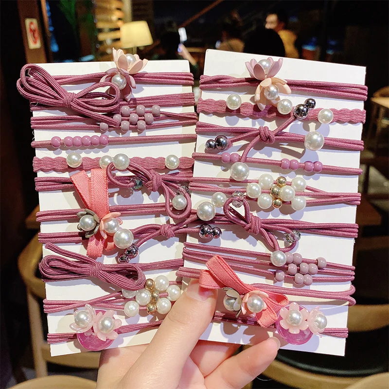 20pcs 9 1 комплект, новинка, элегантные милые эластичные резинки для волос в виде цветка для женщин и девочек, резинка для волос, резинка для волос, повязка на голову, набор аксессуаров для волос - Цвет: 20pcs 9