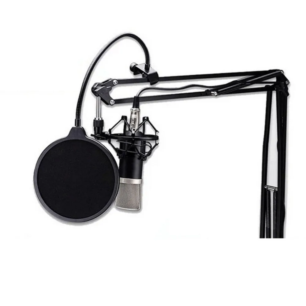 Профессиональный зажим на микрофон, поп-фильтр Bilayer запись спрей защита Двойная сетка ветровое стекло студия