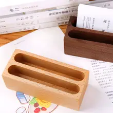 Черный орех Бук деревянная подставка для карт офисный стол деревянная визитная карточка держатель Органайзер коробка для хранения L41E