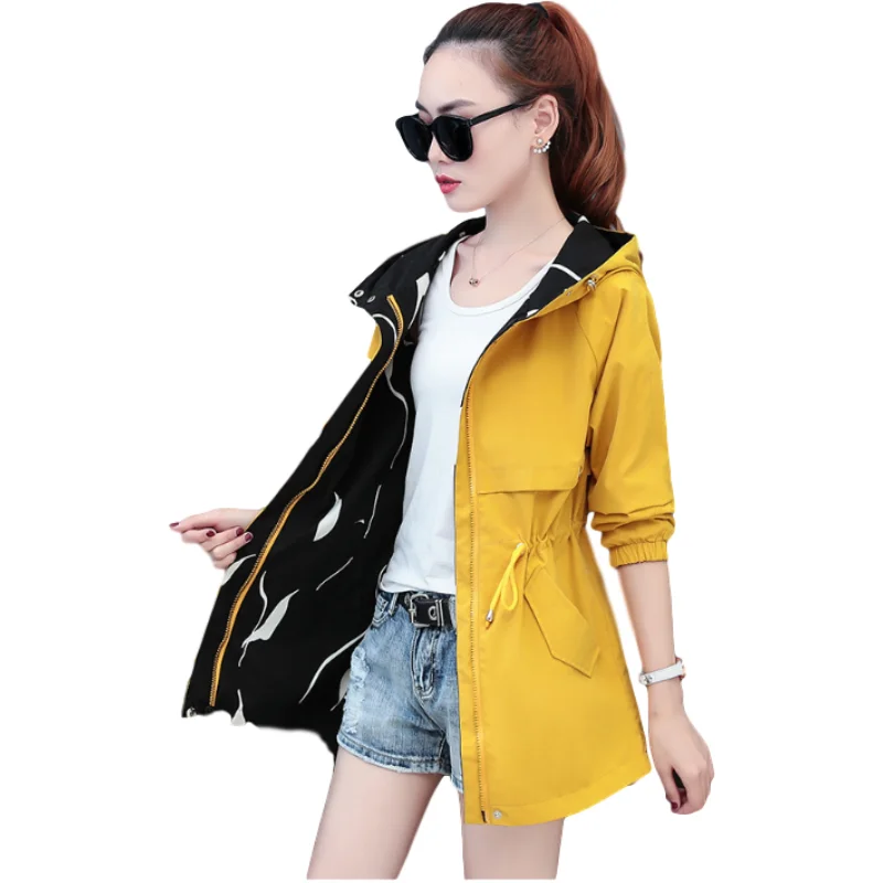 Новинка весны 2020 размера плюс куртка женская модная Двухсторонняя ветровка с