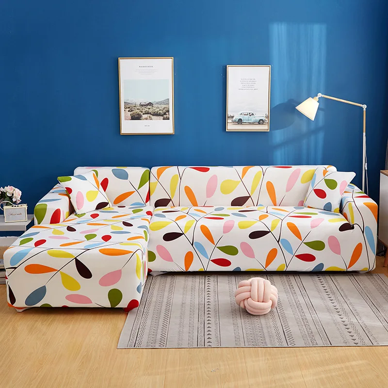 Универсальный секционный чехол на диван из стрейч-материала, спандекс, угловой диван, чехол, набор, l-образный диван, чехол для дивана, набор мебели для гостиной - Цвет: WR9-6