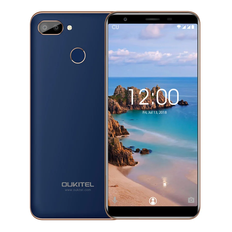 Мобильный телефон Oukitel C11 Pro 4G LTE 5," HD 18:9 Android 8,1 3 ГБ ОЗУ 16 Гб ПЗУ MT6739 четырехъядерный 8 Мп+ 2 МП/2 МП отпечаток пальца 3400 мАч - Цвет: Blue