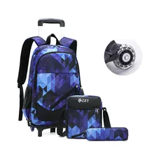 

Two Wheels Rolling Backpack for Boys Wheeled Bag Trolley School Bags Kids' Luggage & Travel Bags Carry-Ons Kids Bookbag Mochilas