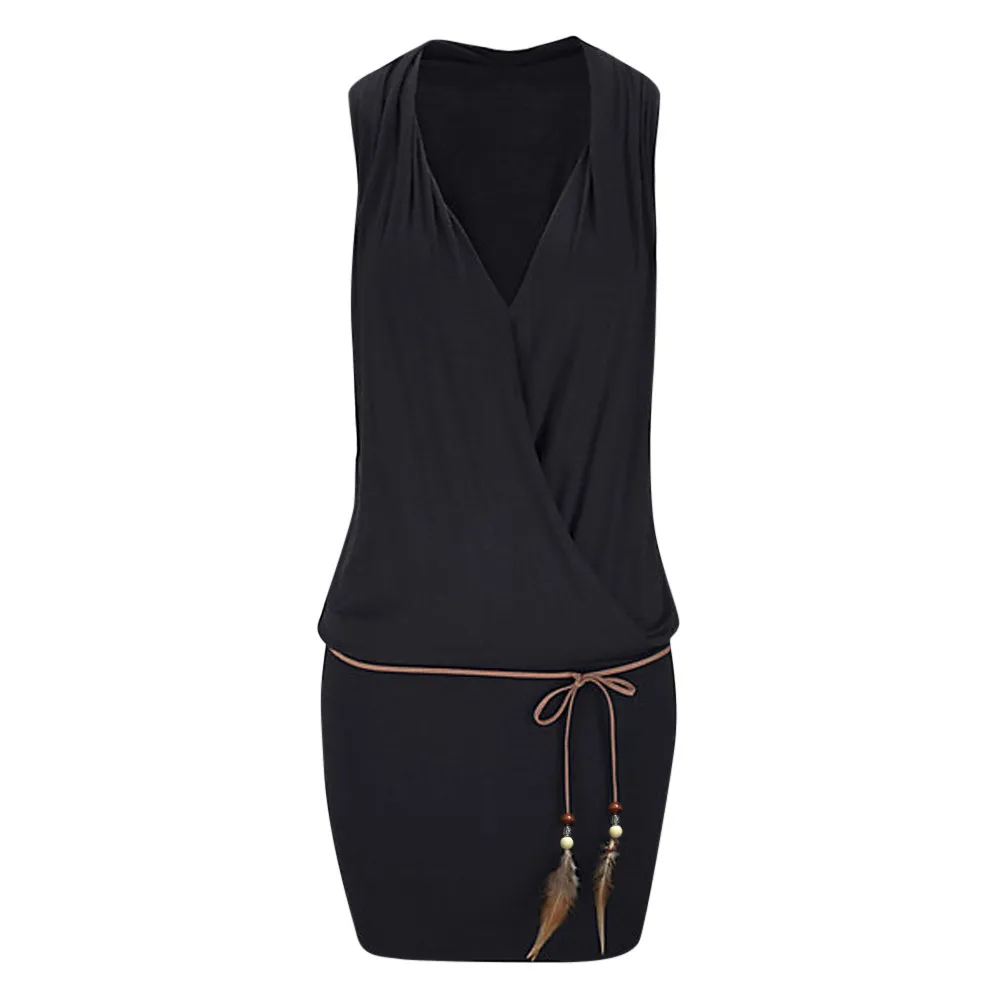 Горячая Распродажа летнее платье женское Повседневное без рукавов Ретро стиль