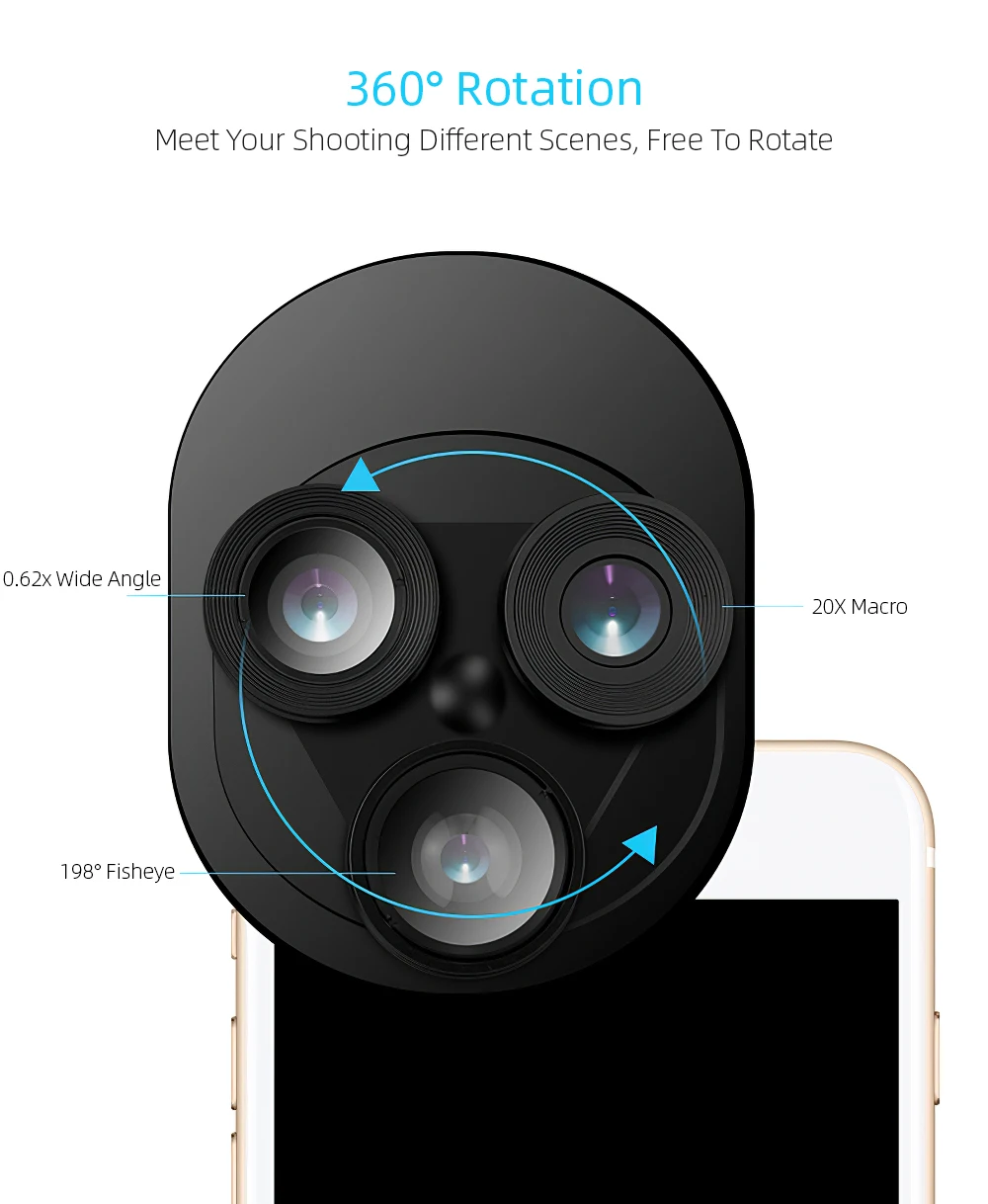 3 в 1 объектив камеры мобильного телефона широкоугольный 20X Макросъемка эффект «рыбий глаз» Zoom проигрыватель портативный для Samsung Galaxy S8 S9 Plus S10 S7 Edge