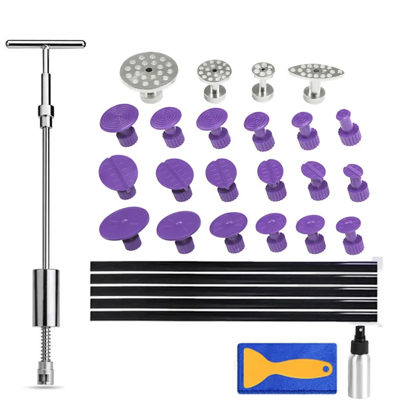 Baratos Herramientas PDR herramientas de reparación de abolladuras sin pintura juego de mano para el hogar DIY removedor Kit de pestañas de martillo inverso herramientas de Metal para máquinas de autos abolladuras